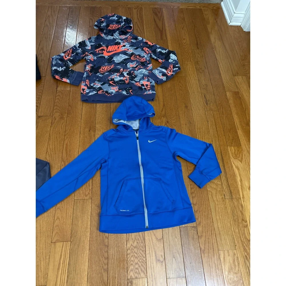Nike Kids Hoodie Zip Up Bundle 4pc XL Therma-FIT Black Blue Grey Camo Boys